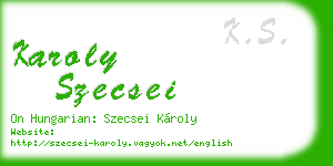 karoly szecsei business card