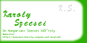 karoly szecsei business card